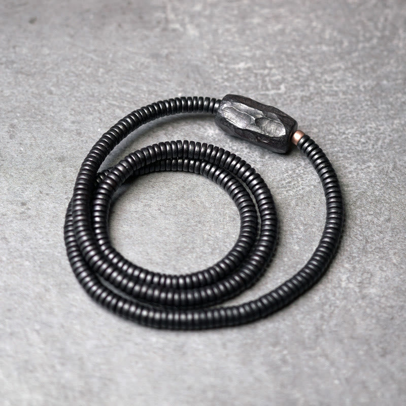 Dreifach gewickeltes Armband aus Ebenholz für Balance und Ruhe, 14–17,5 cm