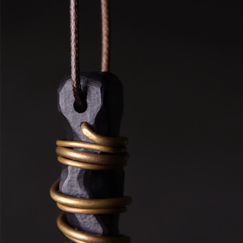 Ebenholz-Yin-Yang-Halskettenanhänger für Balance und Ruhe