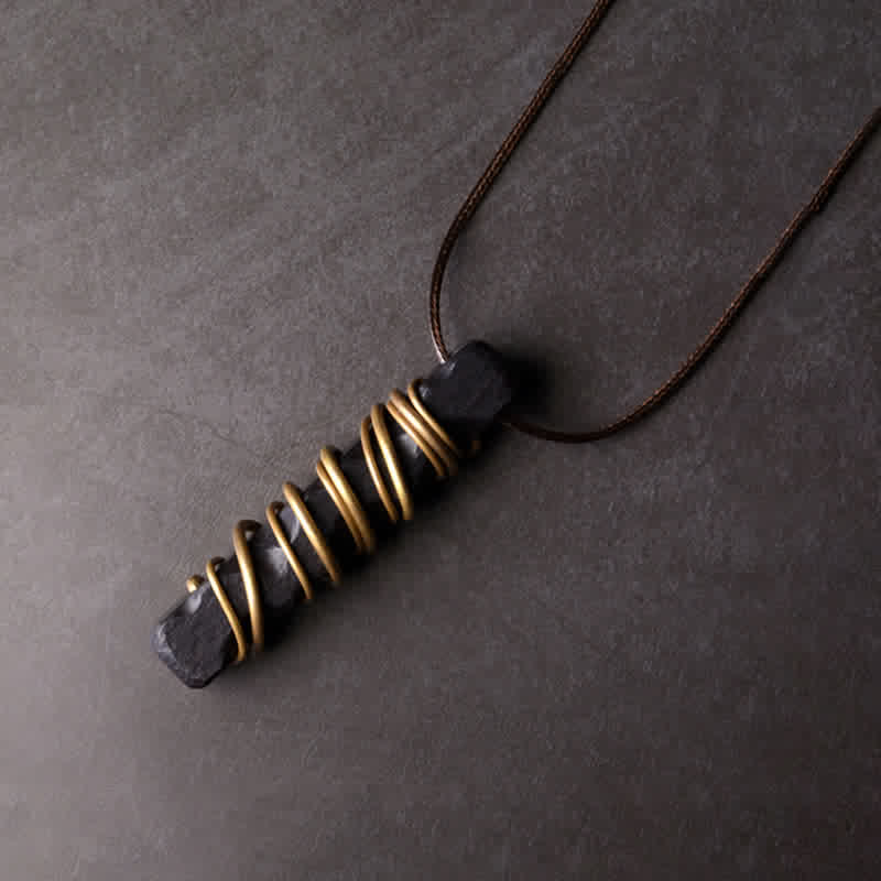 Ebenholz-Yin-Yang-Halskettenanhänger für Balance und Ruhe