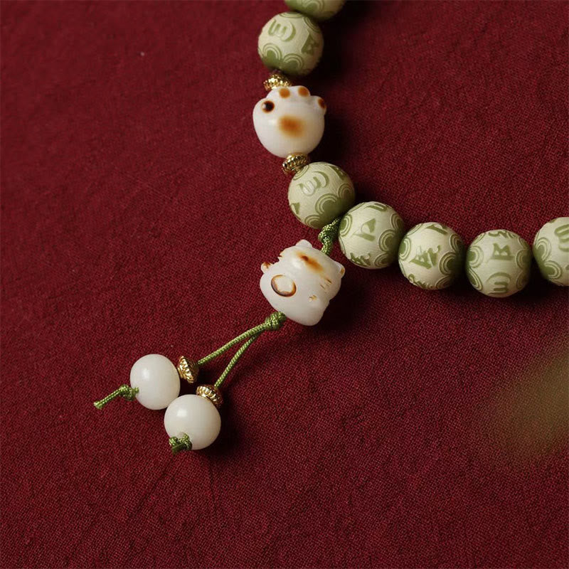 Grünes Bodhi Seed Om Mani Padme Hum Weisheitsarmband