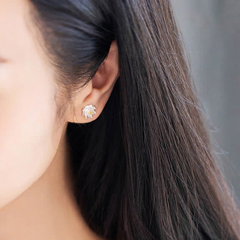 Sterling Silver Lotus Earrings for Balance & Enlightenment