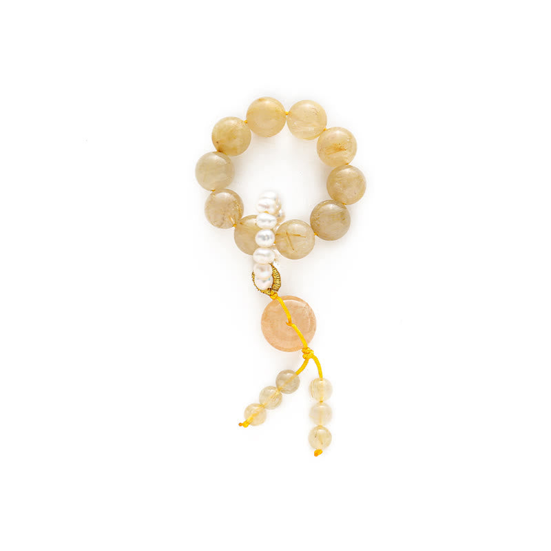 12mm Citrine Bracelet with Peace Buckle for Prosperity