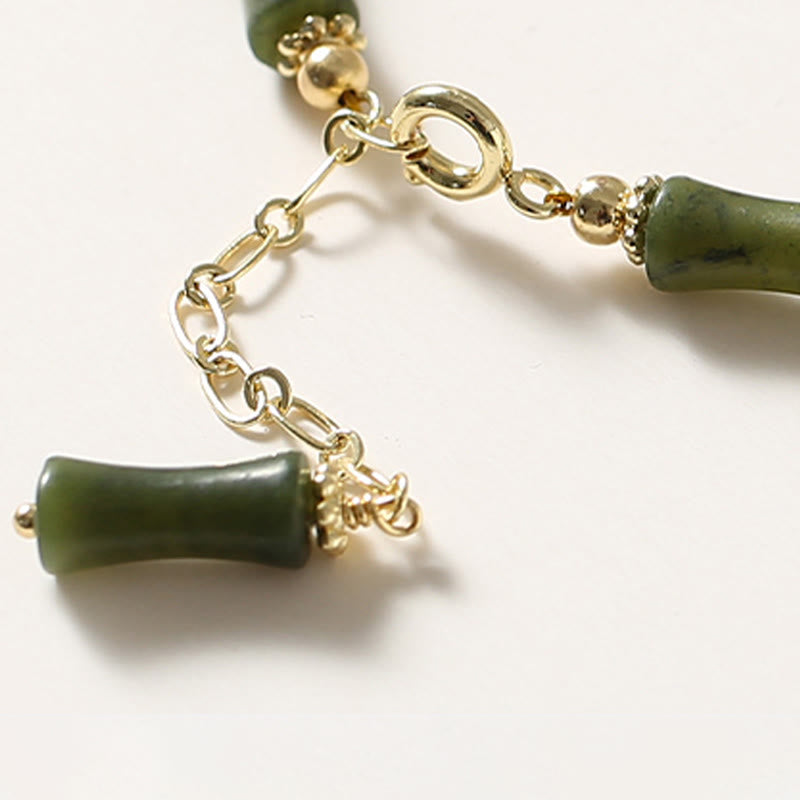 Glass Bead Bamboo Luck Strength Spiritual Bracelet