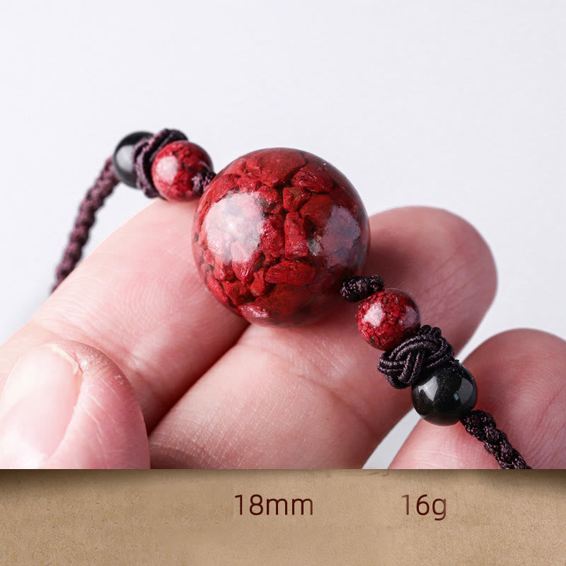 14mm Cinnabar Blessing Necklace Pendant for Mindfulness