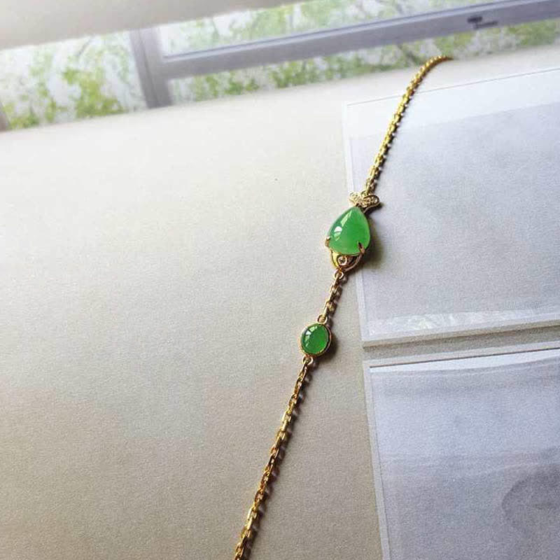 Green Chalcedony Koi Fish Courage Bracelet for Strength