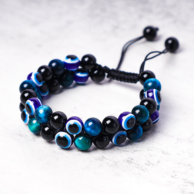 Tiger Eye Evil Eye Protection Bracelet 8mm Beads Classic