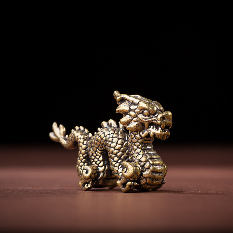 Chinese Dragon Statue | Small Brass Dragon Figurine 6cm