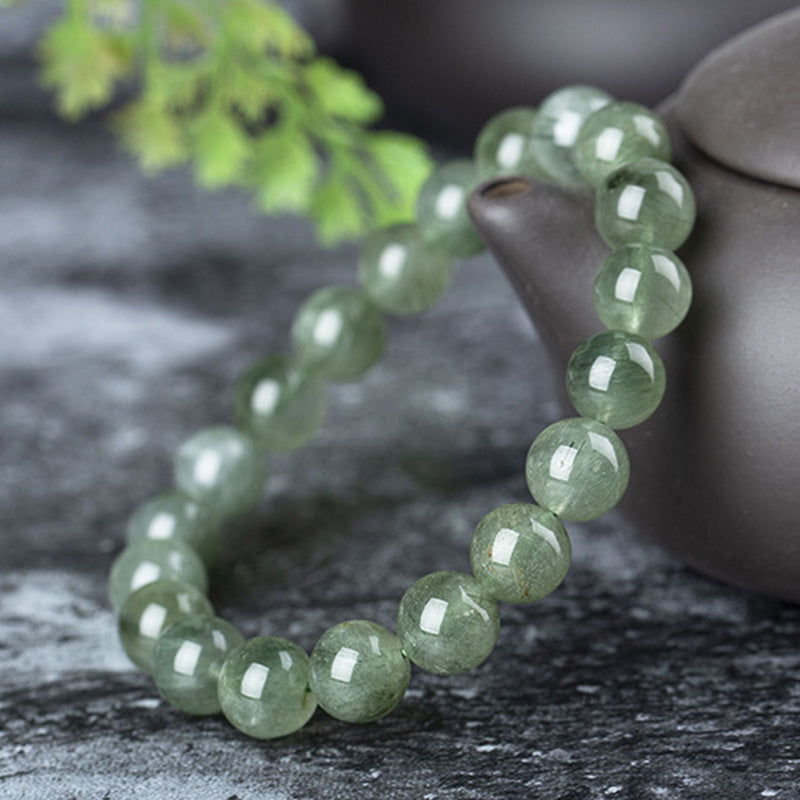 8mm Green Crystal Spiritual Bracelet for Wealth & Protection