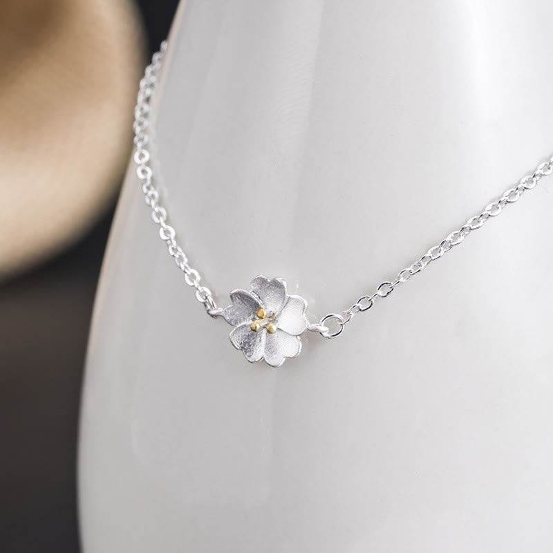 925 Sterling Silver Cherry Blossom Blessing Spiritual Bracelet