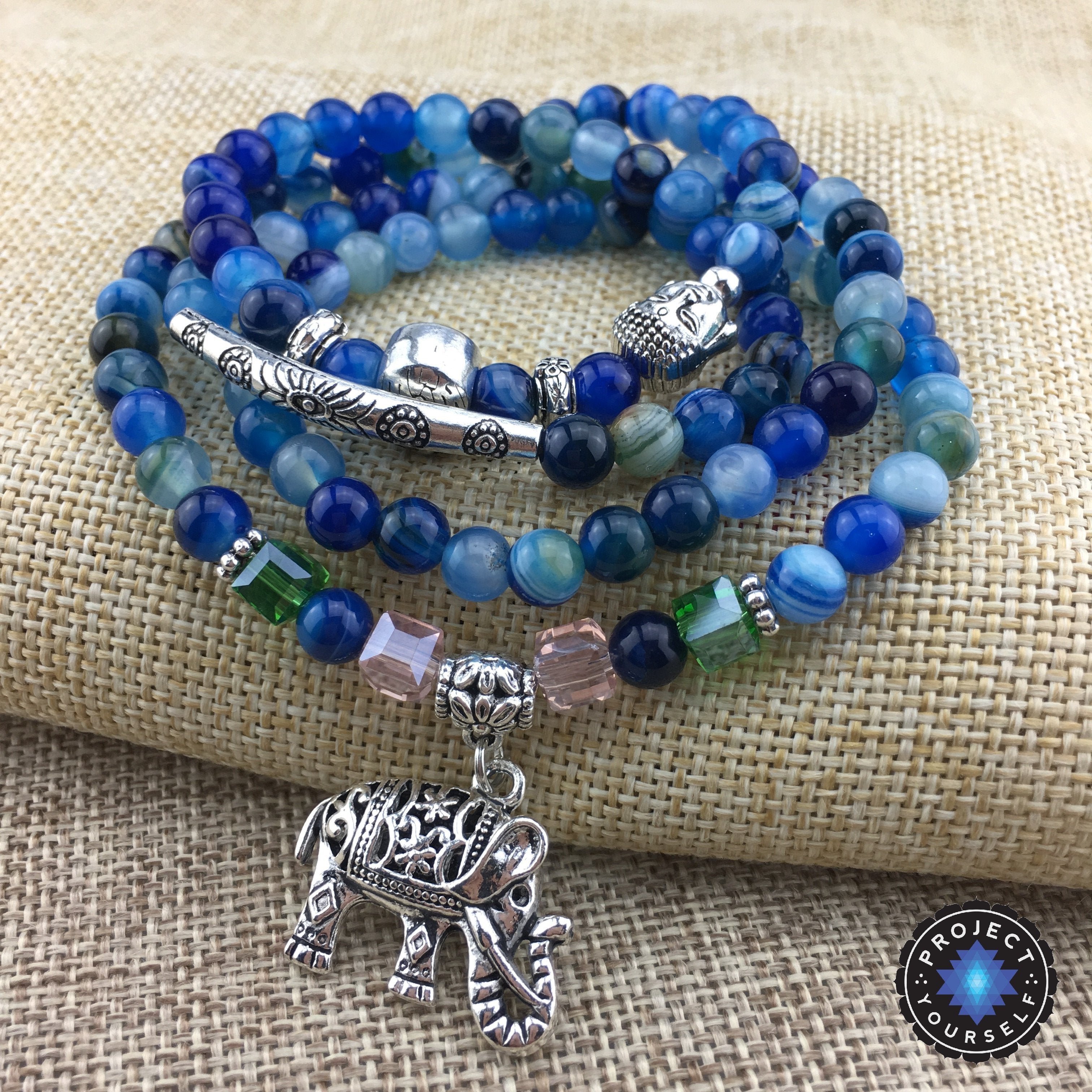 Elefantenblaues Turmalin-Heilarmband