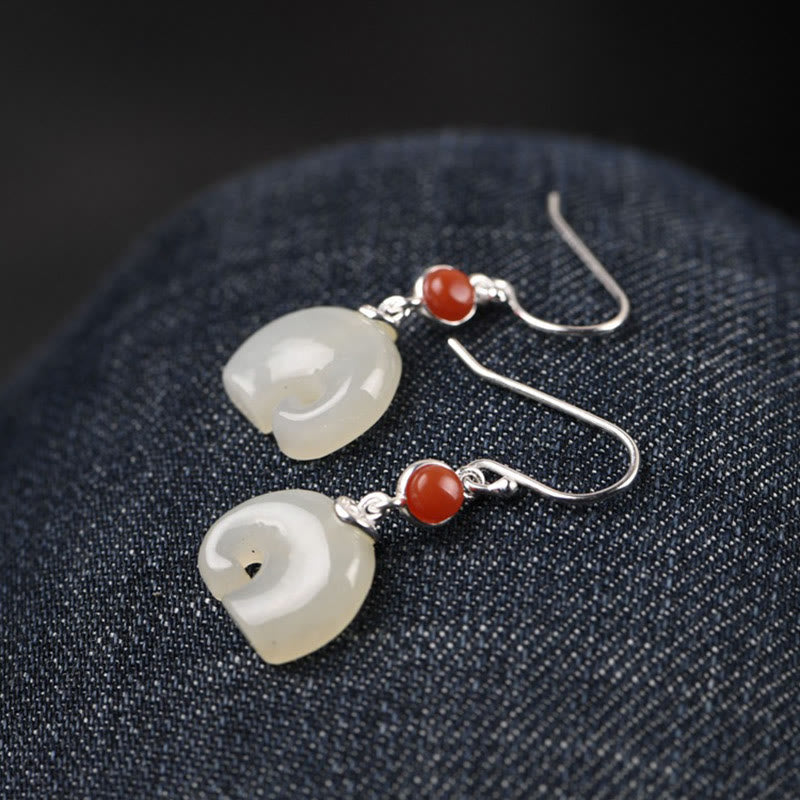 Elefant Hetian Jade 925 Silber Fülle Schmuckset