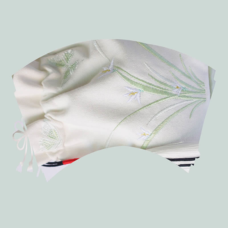 Tragetasche aus Segeltuch mit Kirschblütenstickerei, 28 x 30 cm