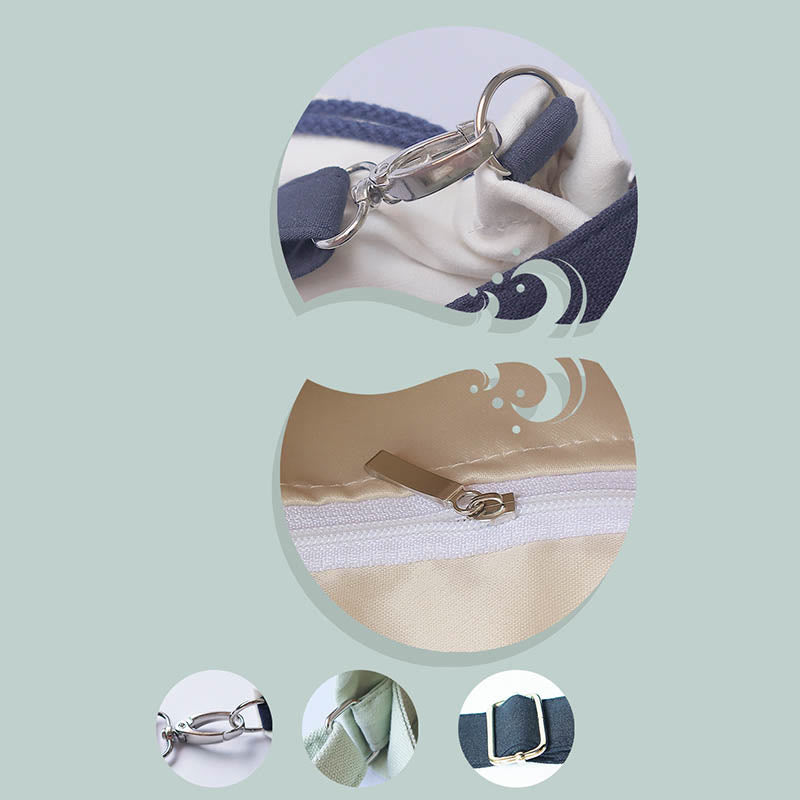 Tragetasche aus Segeltuch mit Kirschblütenstickerei, 28 x 30 cm