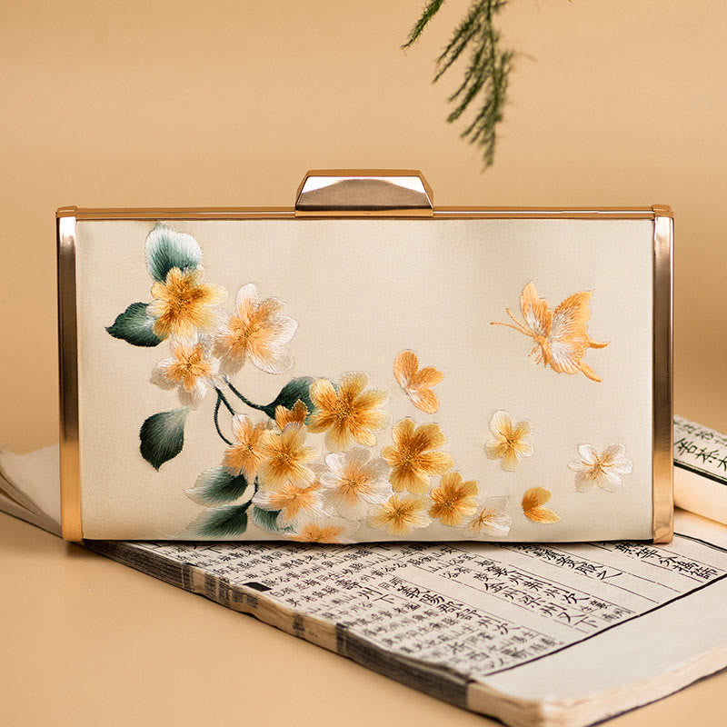 Gestickte Nelken-Umhängetasche 20 cm | Elegantes Blumendesign