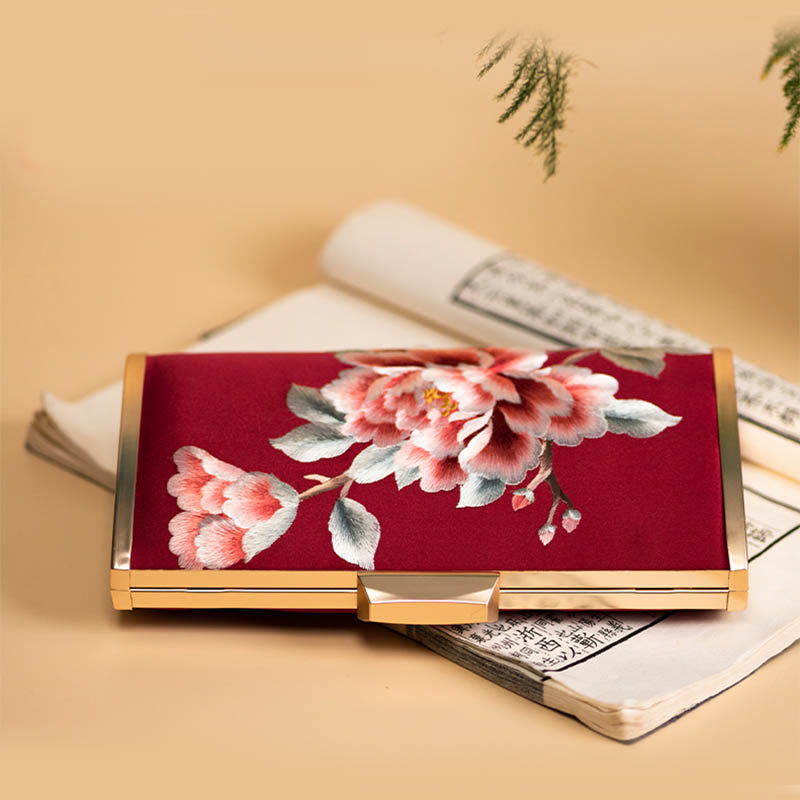 Gestickte Nelken-Umhängetasche 20 cm | Elegantes Blumendesign