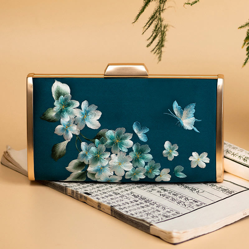 Gestickte Nelken-Umhängetasche 20 cm | Elegantes Blumendesign