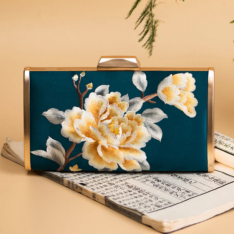 Gestickte Nelken-Umhängetasche 20 cm | Elegantes Blumendesign