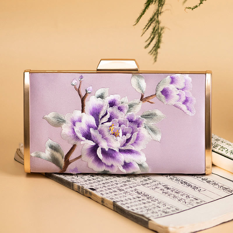 Gestickte Nelken-Umhängetasche 20 cm | Elegantes Blumendesign