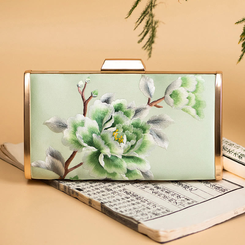 Gestickte Nelken-Umhängetasche 20 cm | Elegantes Blumendesign