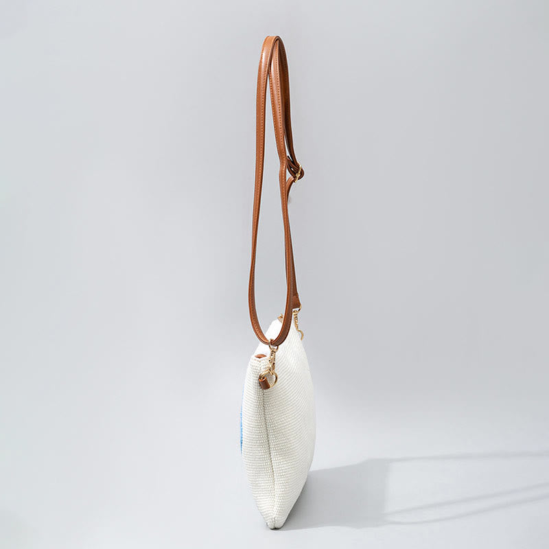 Evil Eye Canvas Umhängetasche mit verstellbarem Riemen - Schutzsymbol