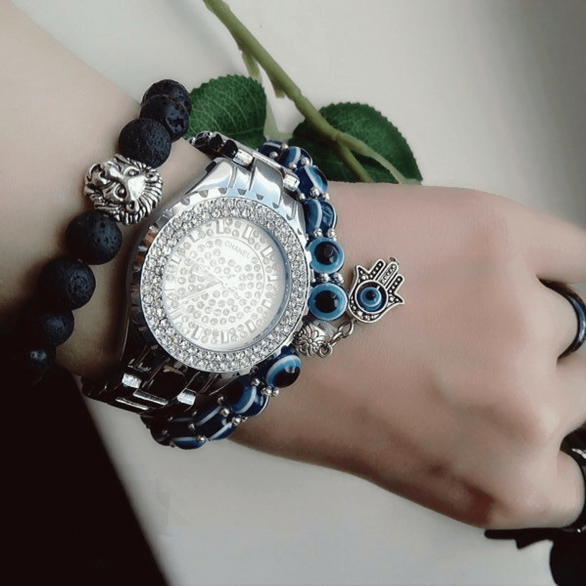 Armband mit Hamsa-Schutz für den bösen Blick