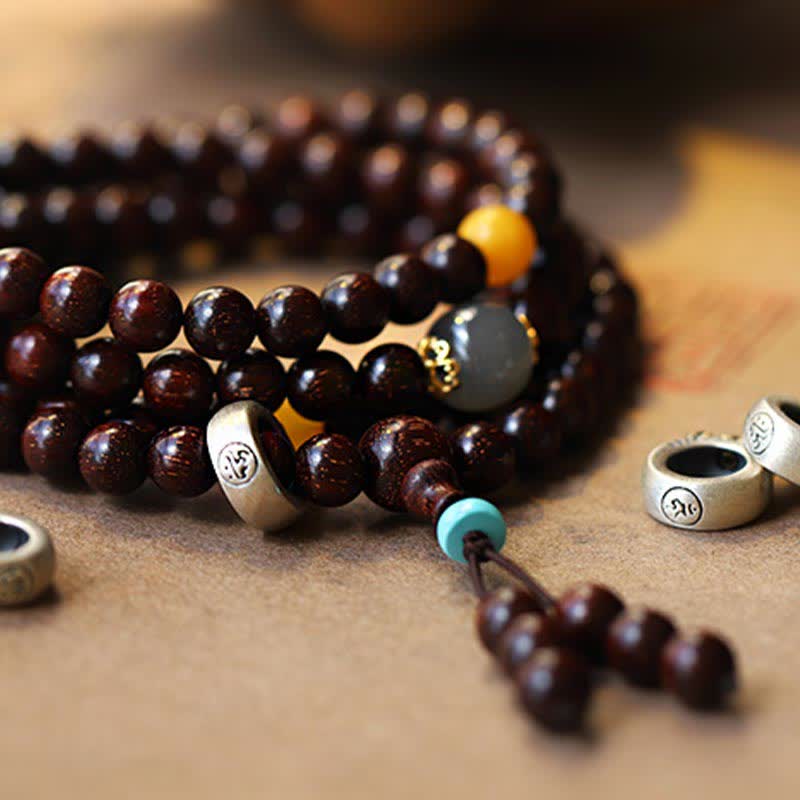6mm Jade Bracelet with Sandalwood and Gold Star Charm for Protection