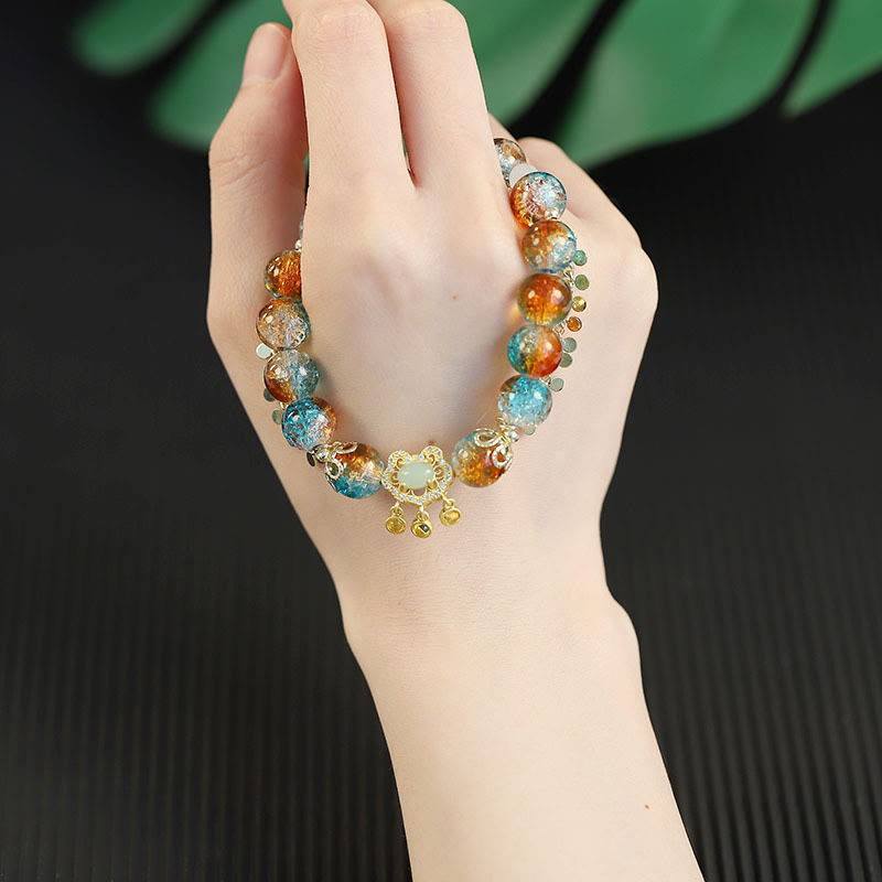Colorful Liuli Glass Bead Spiritual Protection Bracelet
