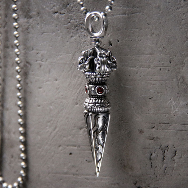 Halskette mit spiritueller Kraft des Vajra-Anhängers aus 925er Sterlingsilber
