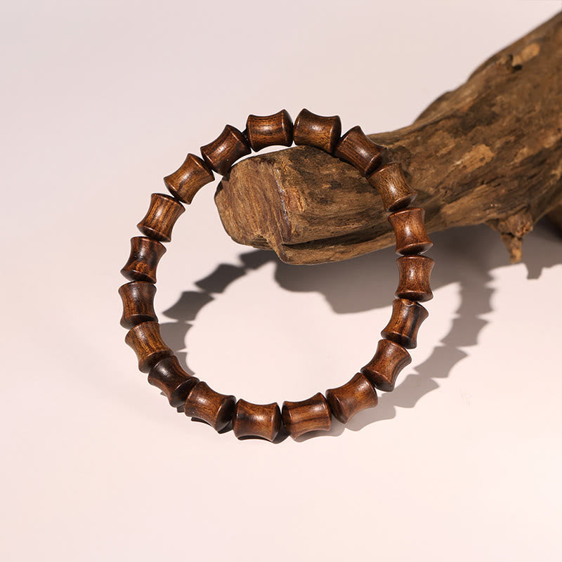 Spirituelles Armband aus Rosenholz mit Fu-Charakter | Wärme &amp; Glück