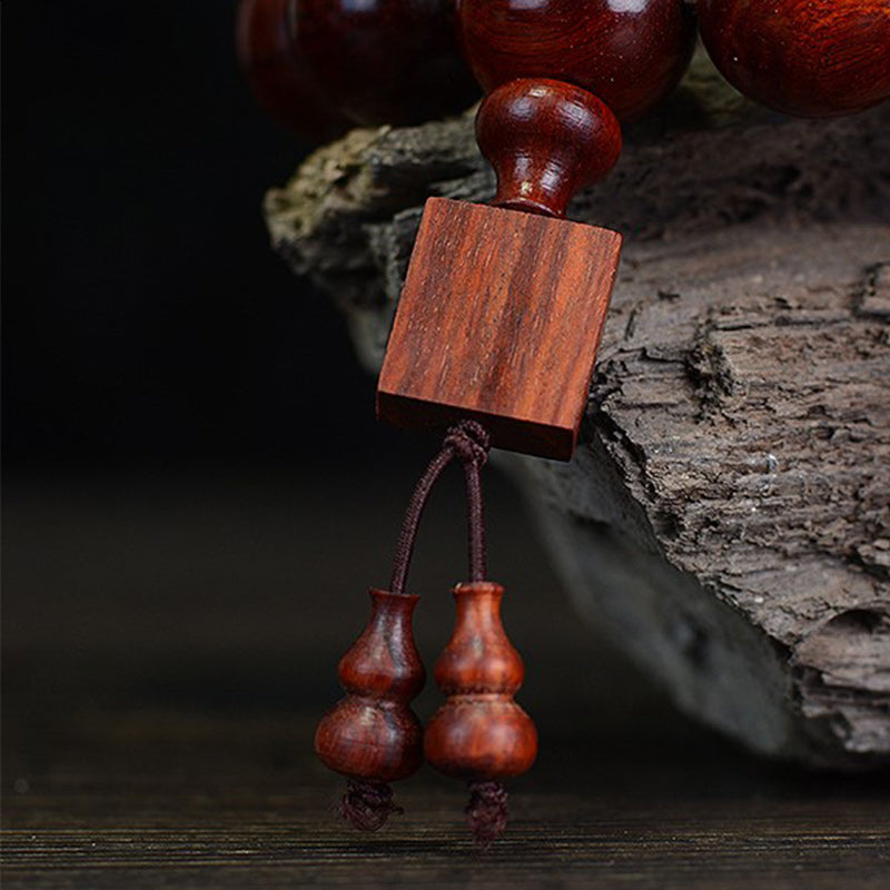 15mm Small Leaf Red Sandalwood Spiritual Bracelet for Relaxation