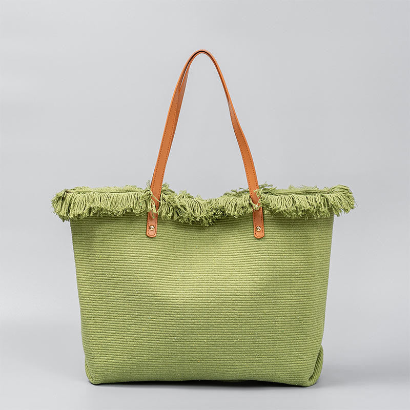 Large Capacity Canvas Tote Bag with Tassel | Spiritual Accessories