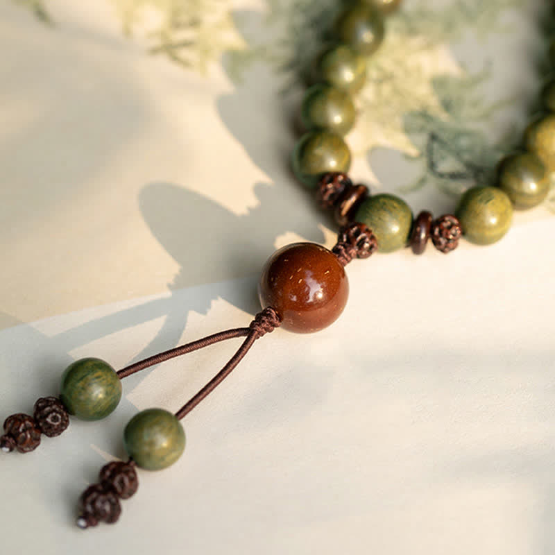 6mm Green Sandalwood Positive Peace Bracelet