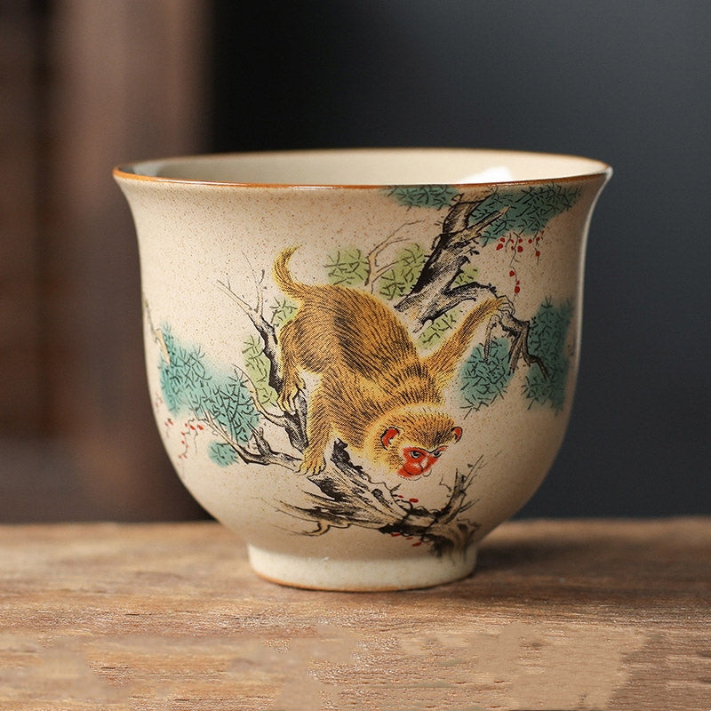 12 Chinese Zodiac Ceramic Teacup | 130ml Kung Fu Tea Cup