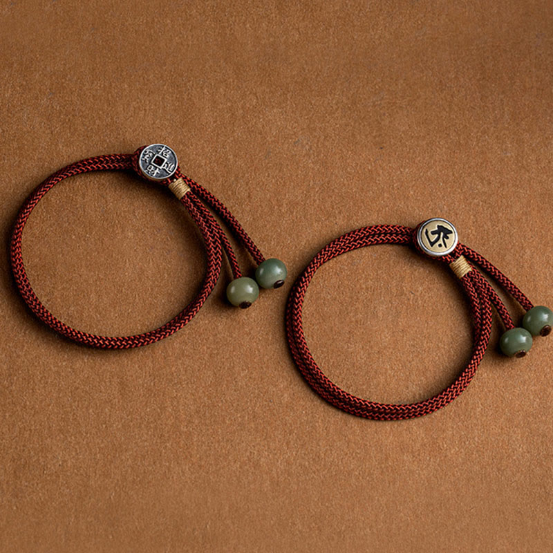 925 Sterling Silver Chinese Zodiac Protection Bracelet Red String