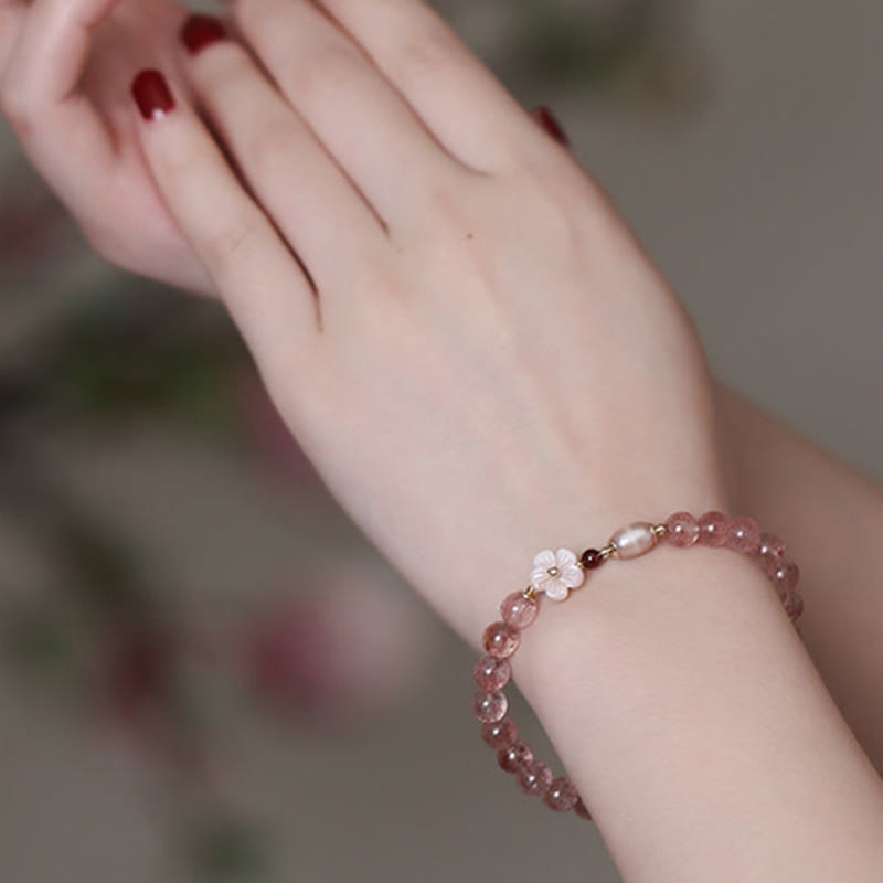 Strawberry Quartz Love Healing Bracelet for Heart Energy