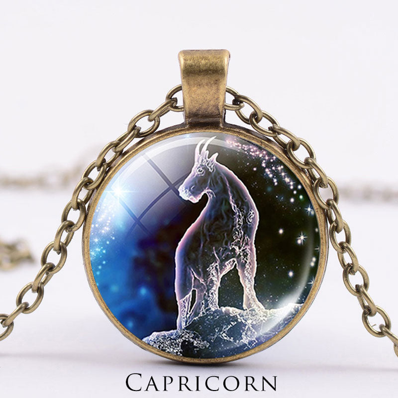 Titanium Steel Zodiac Necklace | 12 Constellations Protection