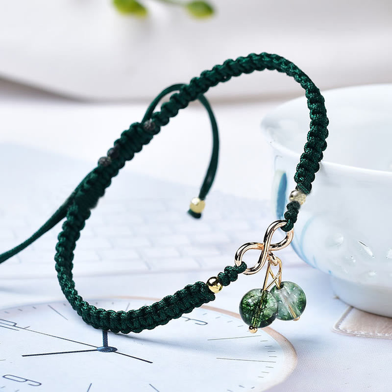 Natural Strawberry Quartz Amethyst Green Phantom Bracelet for Positive Energy
