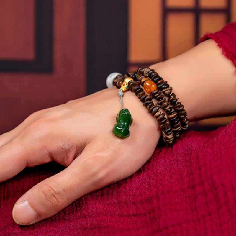 108 Mala Beads Agarwood Bracelet for Peace & Strength