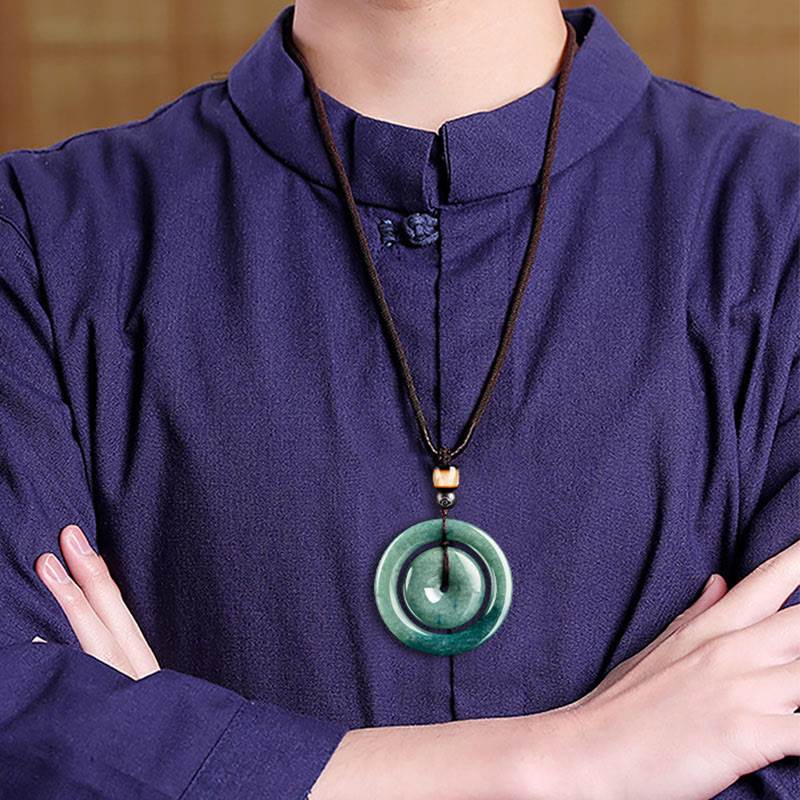 Jade Peace Buckle Necklace | Luck & Prosperity Pendant