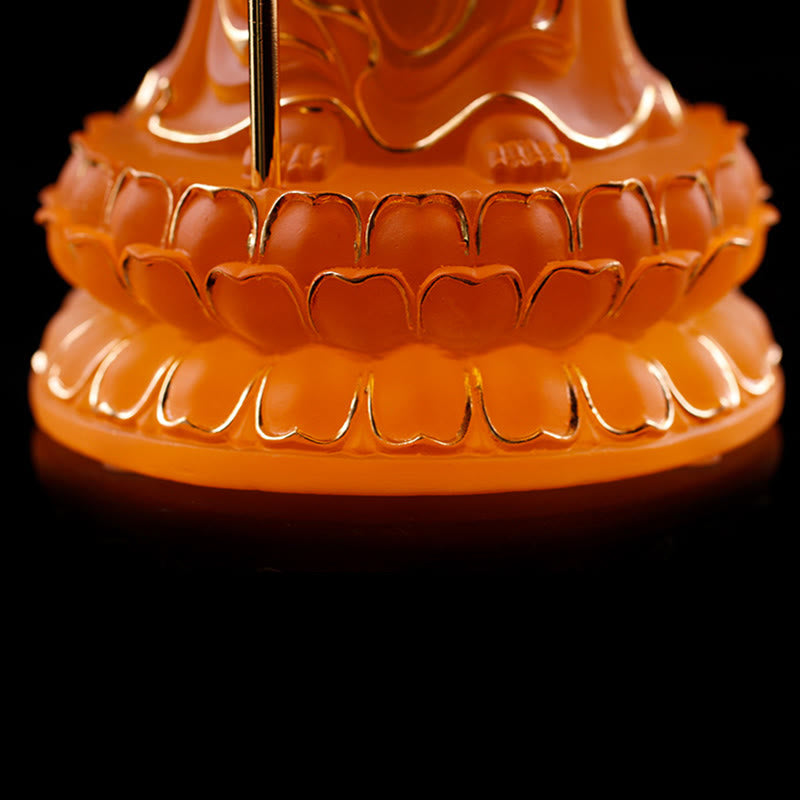 Ksitigarbha Liuli Crystal Buddha Statue 8" Meditation Art