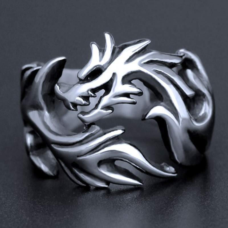 Unisex Dragon Pattern Protection Strength Adjustable Ring