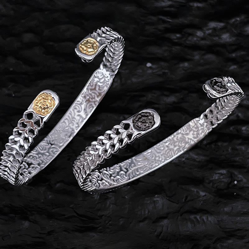 Adjustable Copper Tang Dynasty Flower Luck Bracelet Set
