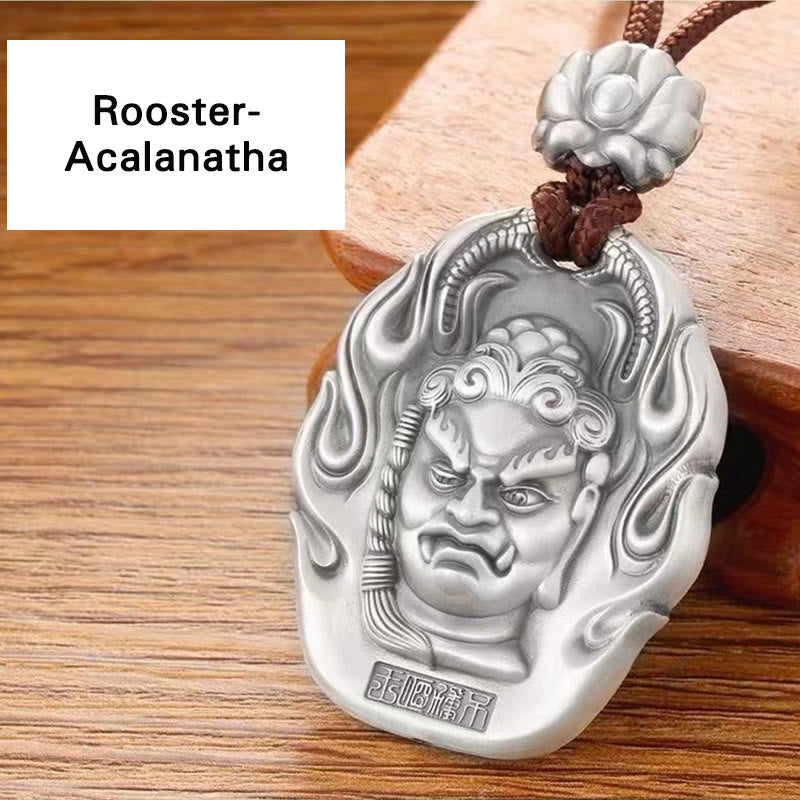 Chinese Zodiac Compassion Necklace with Om Mani Padme Hum Pendant