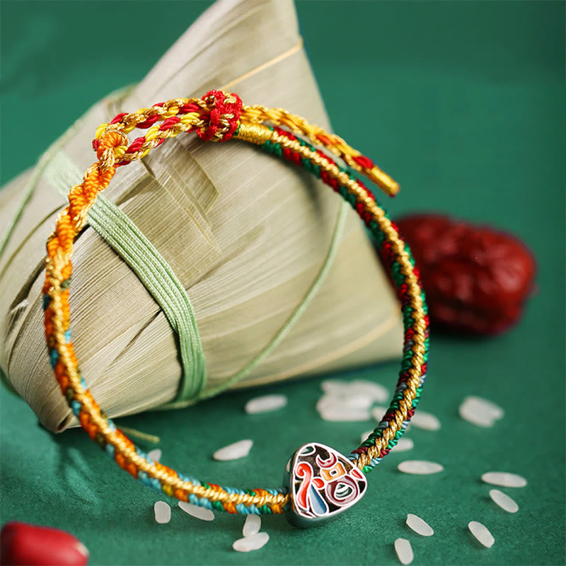 925 Sterling Silver Spiritual Bracelet with Colorful Rope | Luck & Protection