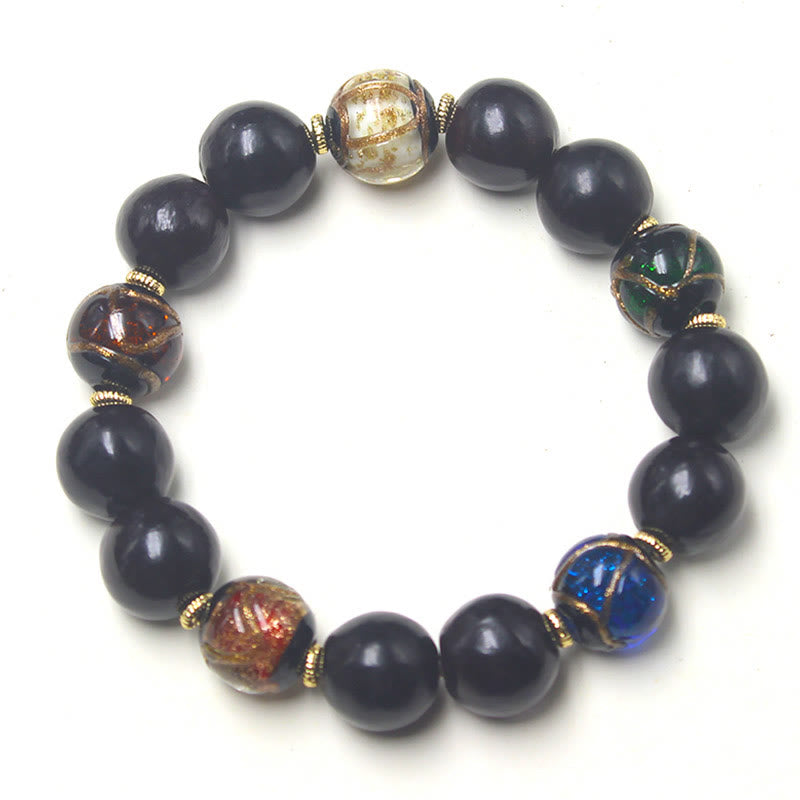 Western Soapberry Liuli Glass 14mm Spiritual Wealth Bracelet