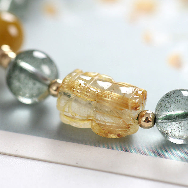 8mm Green Phantom Citrine PiXiu Confidence Bracelet