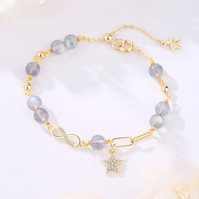 14K Gold Plated Strawberry Quartz Eternal Love Bracelet