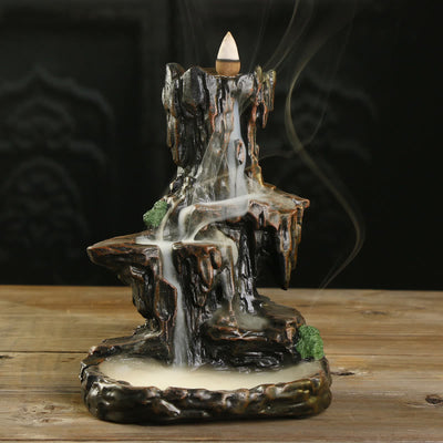 Resin Waterfall Incense Burner with Backflow Smoke Effect