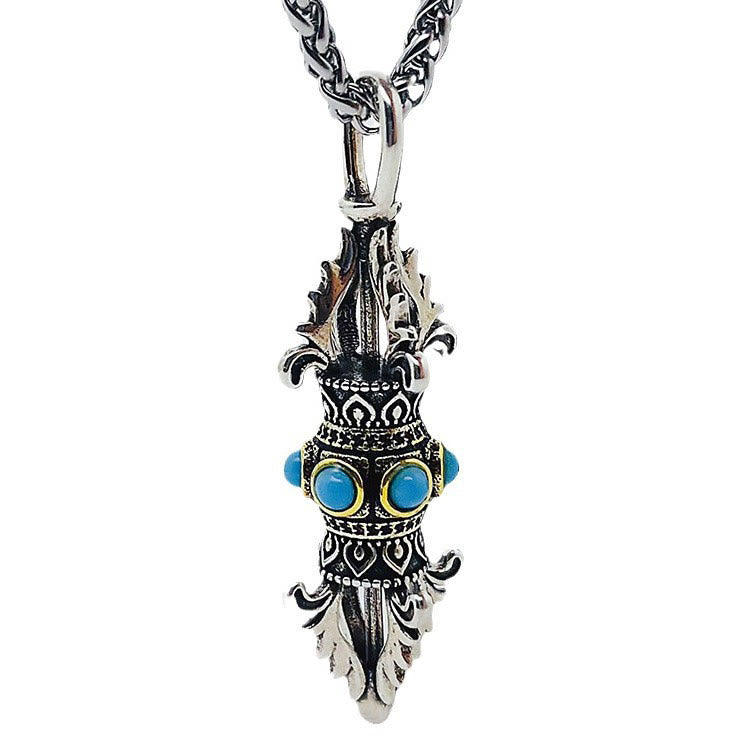 Copper Spiritual Necklace with Tibet Vajra Dorje Pendant | Luck & Wealth
