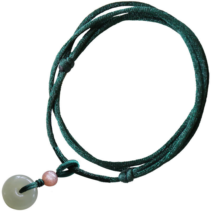 Natural Jade Peace Buckle & Lotus Necklace | Abundance Energy